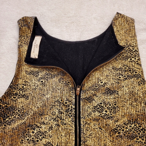 Sophie Rue Gold Black Crop Top Size XS - Picture 6 of 6
